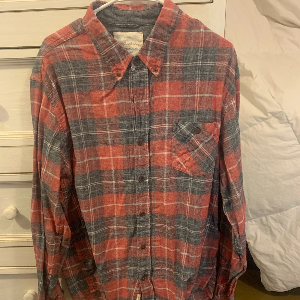 Men’s plaid flannel button down size XXL